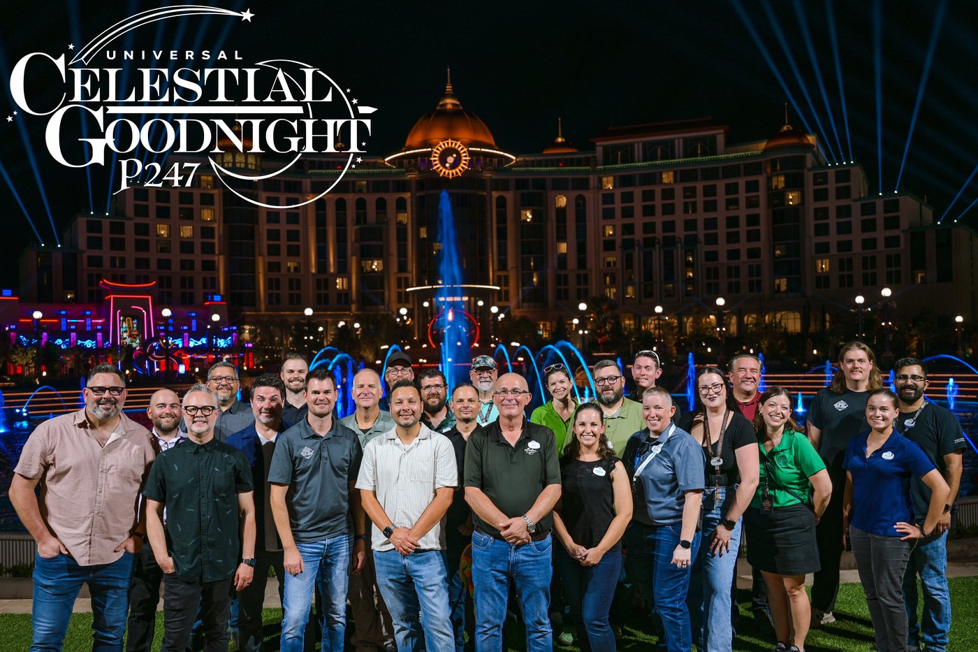 Celestial Goodnight — project team photo with show logo
