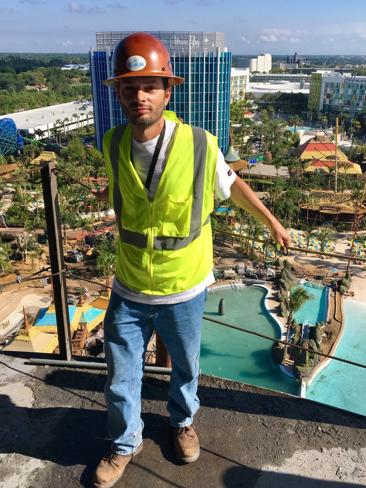 Volcano Bay — on site during construction overlooking the park